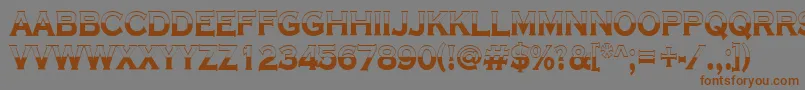 フォントCopper8 – 茶色の文字が灰色の背景にあります。