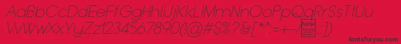 fuente TypoGroteskThinItalicDemo – Fuentes Negras Sobre Fondo Rojo