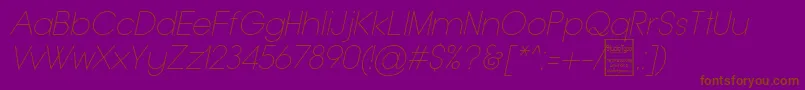 TypoGroteskThinItalicDemo Font – Brown Fonts on Purple Background