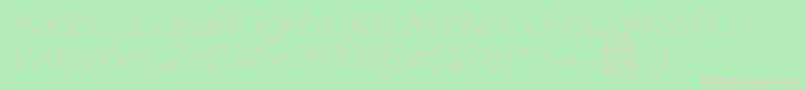 Police TypoGroteskThinItalicDemo – polices roses sur fond vert
