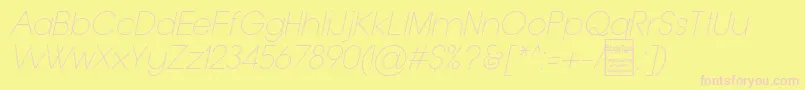 TypoGroteskThinItalicDemo Font – Pink Fonts on Yellow Background