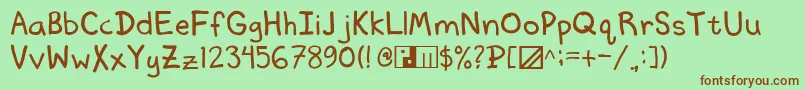 Memo2self Font – Brown Fonts on Green Background
