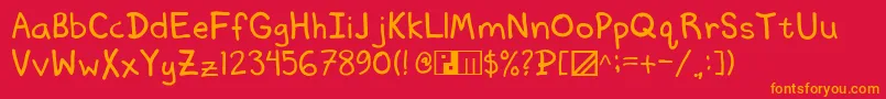 Memo2self Font – Orange Fonts on Red Background