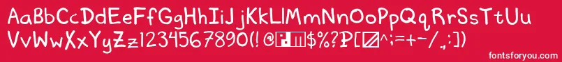 フォントMemo2self – 赤い背景に白い文字