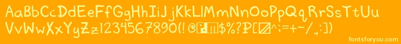 Memo2self Font – Yellow Fonts on Orange Background