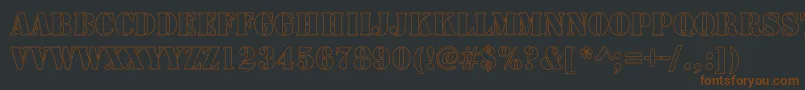 RudyHollowCondensed Font – Brown Fonts on Black Background