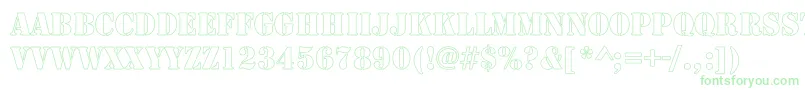 RudyHollowCondensed Font – Green Fonts on White Background