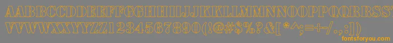 RudyHollowCondensed Font – Orange Fonts on Gray Background