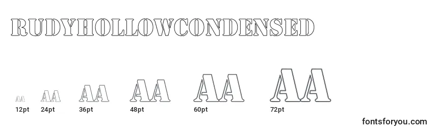 RudyHollowCondensed Font Sizes
