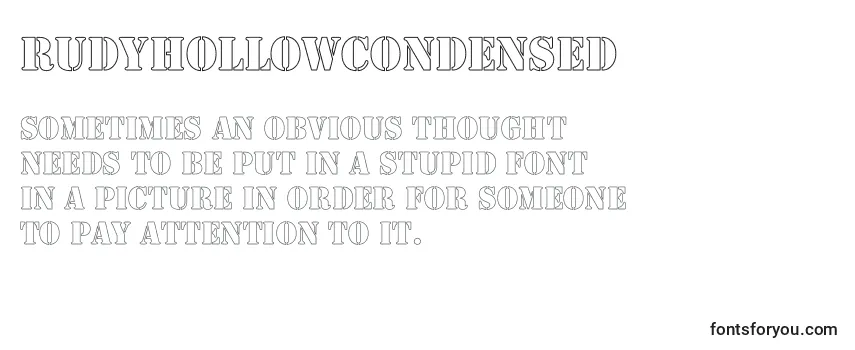 RudyHollowCondensed Font