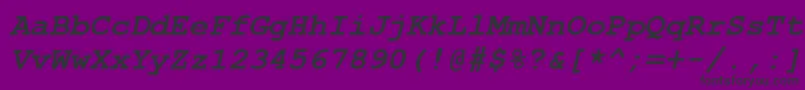 フォントCarrierBoldItalicBoldItalic – 紫の背景に黒い文字