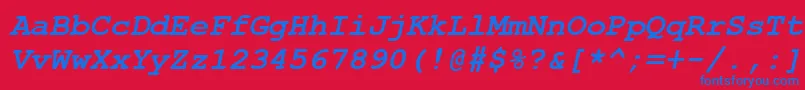 CarrierBoldItalicBoldItalic Font – Blue Fonts on Red Background