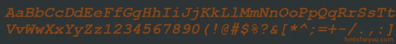 Czcionka CarrierBoldItalicBoldItalic – brązowe czcionki na czarnym tle