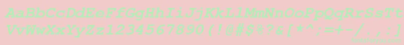 CarrierBoldItalicBoldItalic Font – Green Fonts on Pink Background