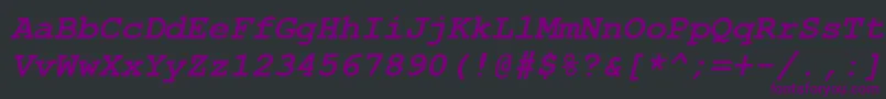 フォントCarrierBoldItalicBoldItalic – 黒い背景に紫のフォント