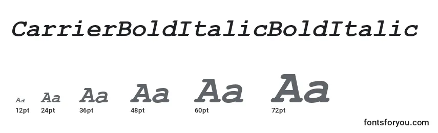 Размеры шрифта CarrierBoldItalicBoldItalic