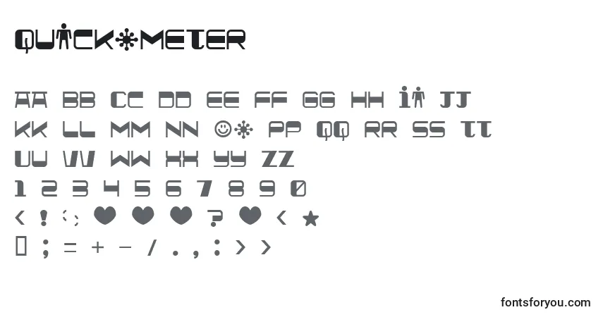 Czcionka Quickometer – alfabet, cyfry, specjalne znaki