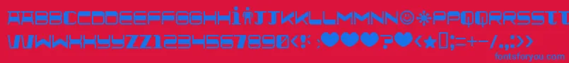 Quickometer-fontti – siniset fontit punaisella taustalla