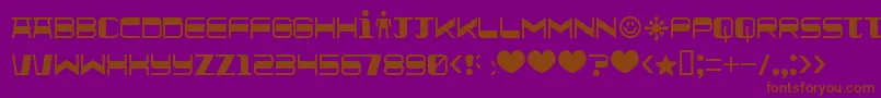 Quickometer-Schriftart – Braune Schriften auf violettem Hintergrund