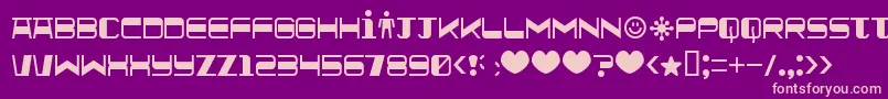 Quickometer-Schriftart – Rosa Schriften auf violettem Hintergrund