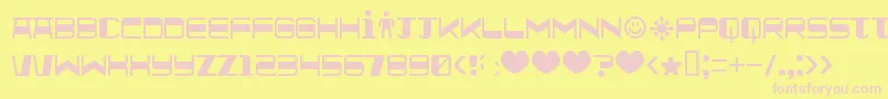 Quickometer Font – Pink Fonts on Yellow Background