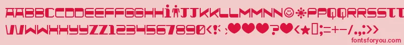 Quickometer Font – Red Fonts on Pink Background