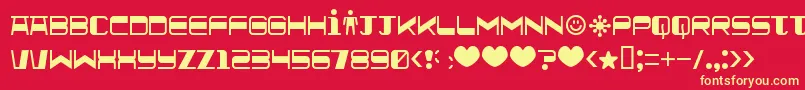 Quickometer Font – Yellow Fonts on Red Background