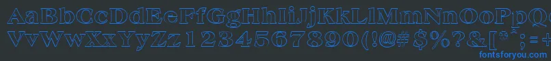 AmphionoutlineRegular Font – Blue Fonts on Black Background