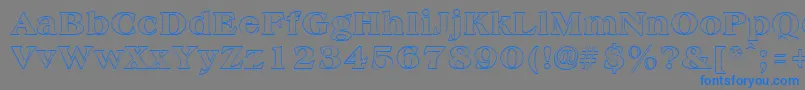 AmphionoutlineRegular-Schriftart – Blaue Schriften auf grauem Hintergrund