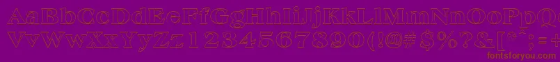 AmphionoutlineRegular-Schriftart – Braune Schriften auf violettem Hintergrund