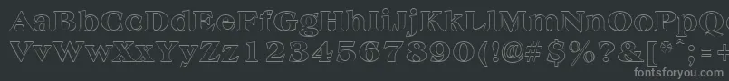 Czcionka AmphionoutlineRegular – szare czcionki na czarnym tle