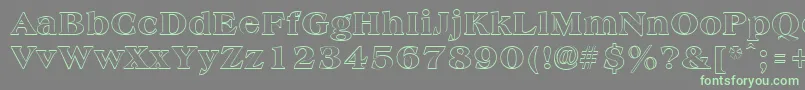 AmphionoutlineRegular-fontti – vihreät fontit harmaalla taustalla