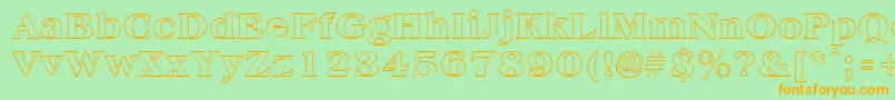 AmphionoutlineRegular Font – Orange Fonts on Green Background