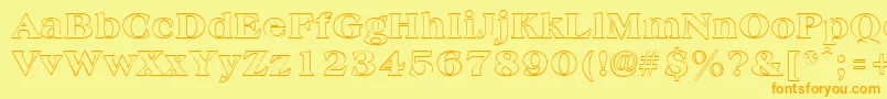 AmphionoutlineRegular Font – Orange Fonts on Yellow Background