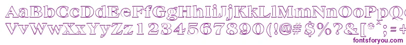 AmphionoutlineRegular-Schriftart – Violette Schriften auf weißem Hintergrund