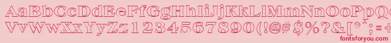 AmphionoutlineRegular-Schriftart – Rote Schriften auf rosa Hintergrund