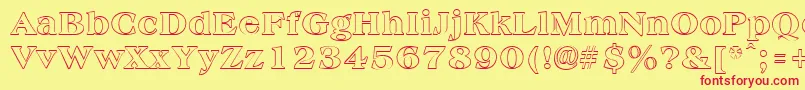 AmphionoutlineRegular Font – Red Fonts on Yellow Background