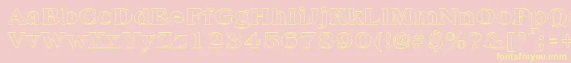 AmphionoutlineRegular Font – Yellow Fonts on Pink Background