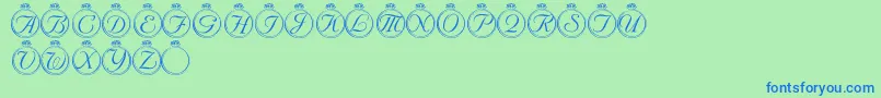 LmsSolitaryStone Font – Blue Fonts on Green Background