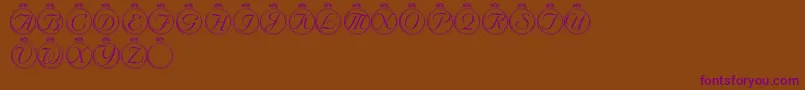 LmsSolitaryStone-Schriftart – Violette Schriften auf braunem Hintergrund