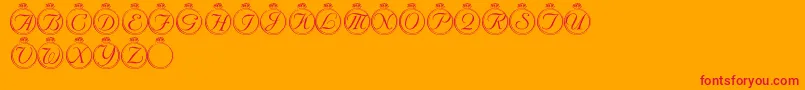 Fonte LmsSolitaryStone – fontes vermelhas em um fundo laranja