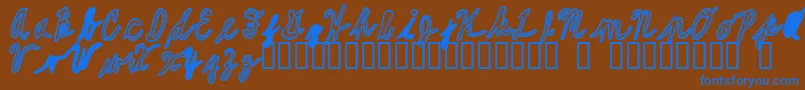 AvoidLongLines1 Font – Blue Fonts on Brown Background