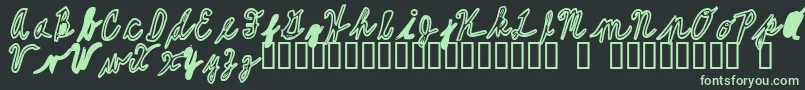 AvoidLongLines1 Font – Green Fonts on Black Background