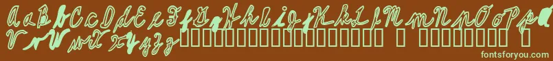 AvoidLongLines1 Font – Green Fonts on Brown Background