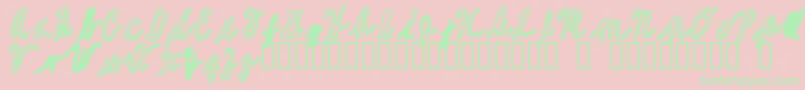 AvoidLongLines1 Font – Green Fonts on Pink Background