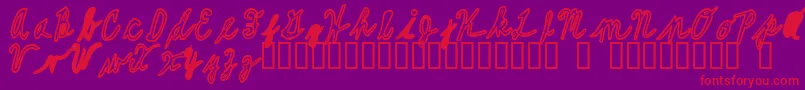 AvoidLongLines1 Font – Red Fonts on Purple Background