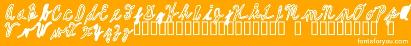 AvoidLongLines1-Schriftart – Weiße Schriften auf orangefarbenem Hintergrund