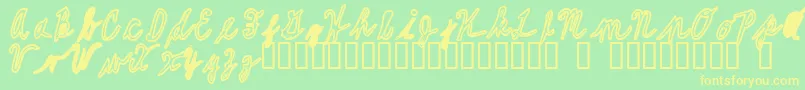 AvoidLongLines1 Font – Yellow Fonts on Green Background