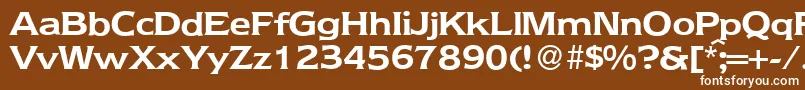 フォントNebraskaBold – 茶色の背景に白い文字