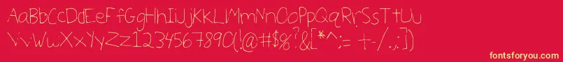 Julialicious Font – Yellow Fonts on Red Background